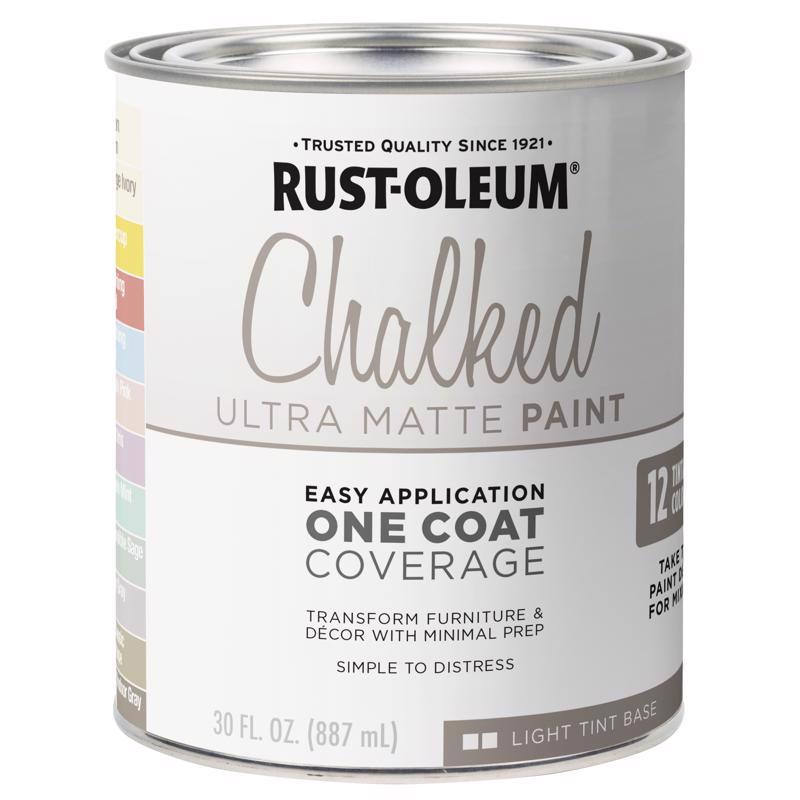 Rust-Oleum Chalked Ultra Matte Light Tint Base Water-Based Acrylic Chalk Paint 30 oz