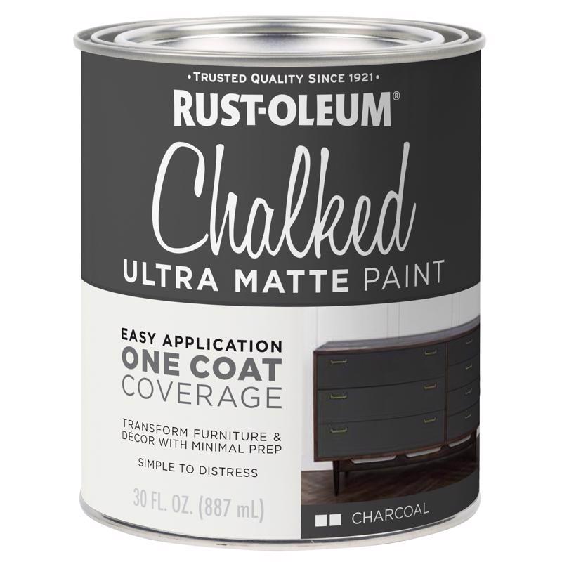 Rust-Oleum Chalked Ultra Matte Charcoal Water-Based Acrylic Chalk Paint 30 oz