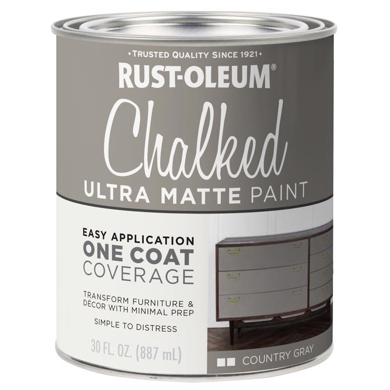 Rust-Oleum Chalked Ultra Matte Country Gray Water-Based Acrylic Chalk Paint 30 oz