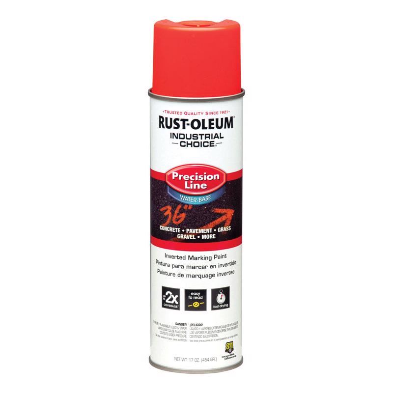 Rust-Oleum Industrial Choice Fluorescent Red-Orange Inverted Marking Paint 17 oz