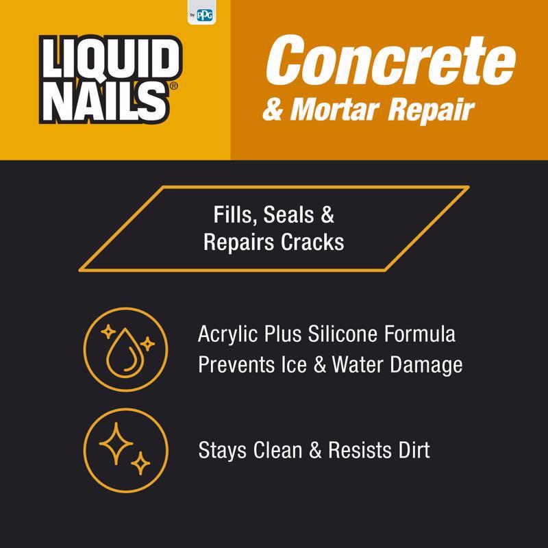 Liquid Nails Concrete & Mortar Repair High Strength Acrylic Concrete Bonding Agent 10.3 oz