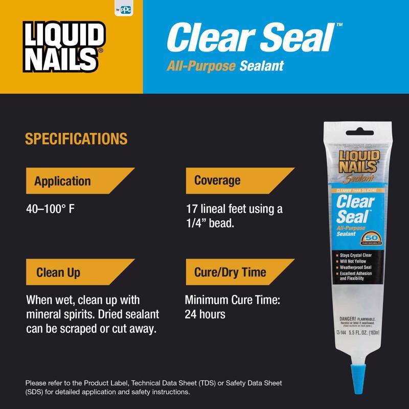 Liquid Nails Low Strength Rubber Sealant 5.5 oz