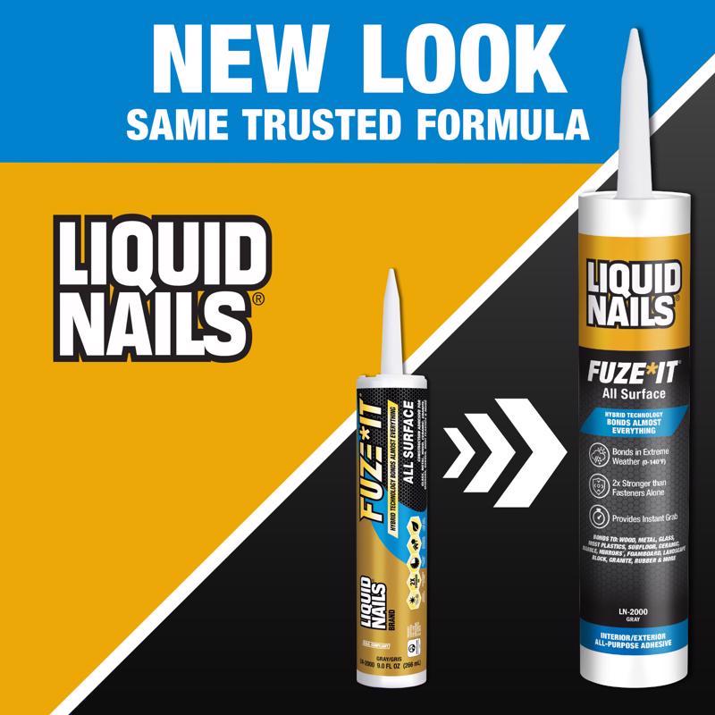 Liquid Nails Fuze-It All Surface High Strength Hybrid Adhesive Adhesive 9 oz