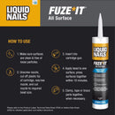 Liquid Nails Fuze-It All Surface High Strength Hybrid Adhesive Adhesive 9 oz