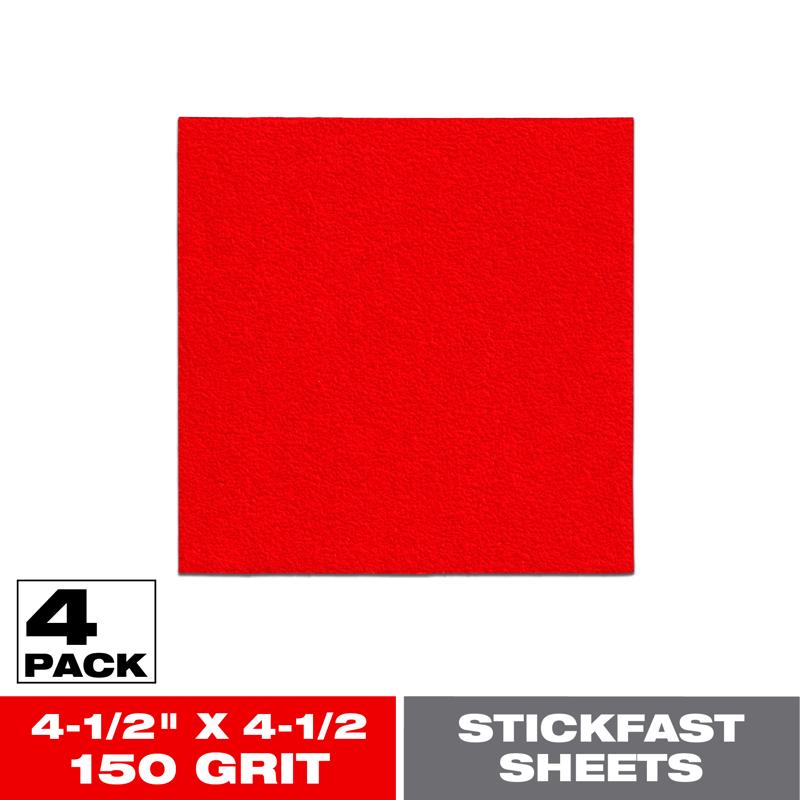 Diablo StickFast 4-1/2 in. L X 4-1/2 in. W 150 Grit Aluminum Oxide Sanding Sheet 4 pk