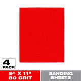 Diablo 9 in. L X 11 in. W 80 Grit Aluminum Oxide Sanding Sheet 4 pk