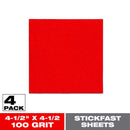 Diablo StickFast 4-1/2 in. L X 4-1/2 in. W 100 Grit Aluminum Oxide Sanding Sheet 4 pk