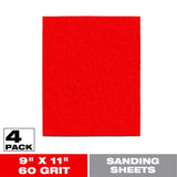 Diablo 9 in. L X 11 in. W 60 Grit Aluminum Oxide Sanding Sheet 4 pk