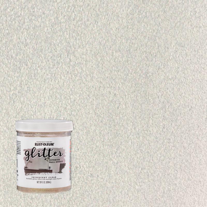 Rust-Oleum Specialty Satin Iridescent Clear Water-Based Glitter Interior Wall Paint Interior 28 oz