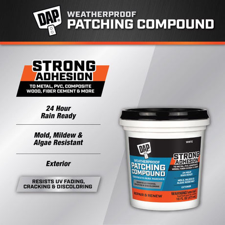 DAP Platinum Patch Ready to Use White Exterior Filler 16 oz