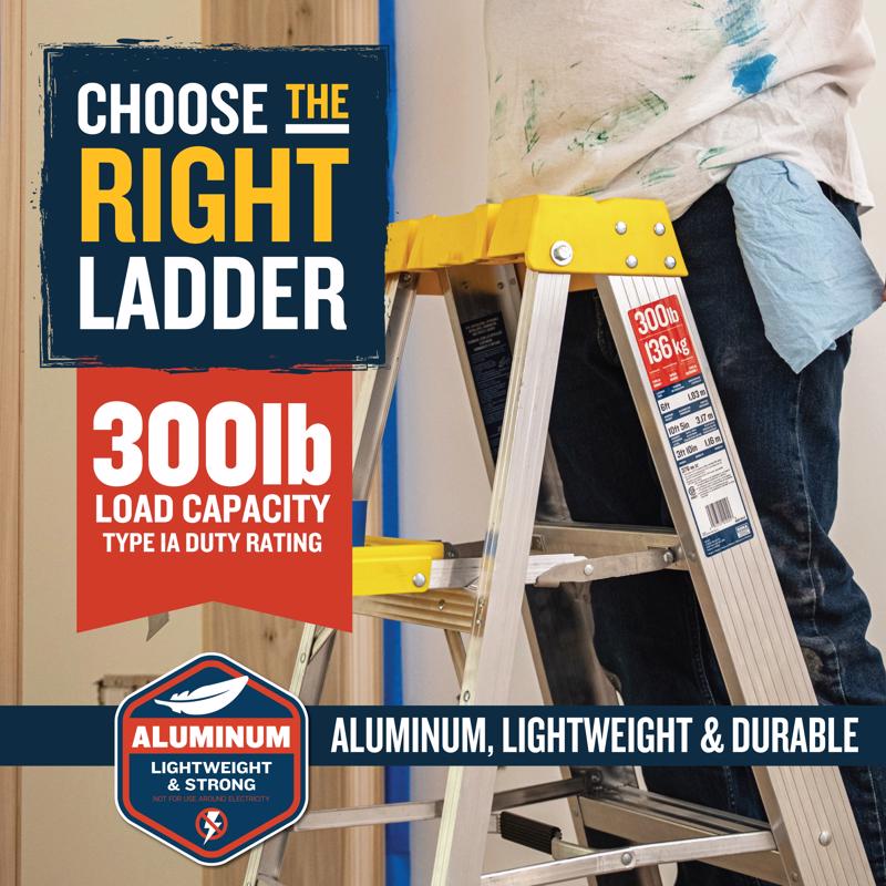 Werner 3 ft. H Aluminum Step Ladder Type IA 300 lb. capacity