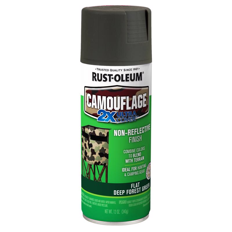 Rust-Oleum Specialty Flat Deep Forest Green Camouflage Spray Paint 12 oz