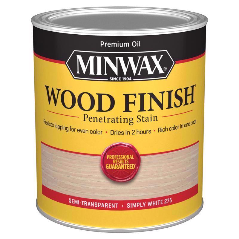 Minwax Wood Finish Semi-Transparent Simply White Oil-Based Penetrating Wood Finish 1 qt