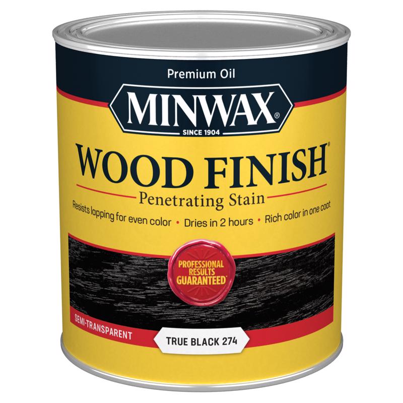 Minwax Wood Finish Semi-Transparent True Black Oil-Based Penetrating Wood Finish 1 qt