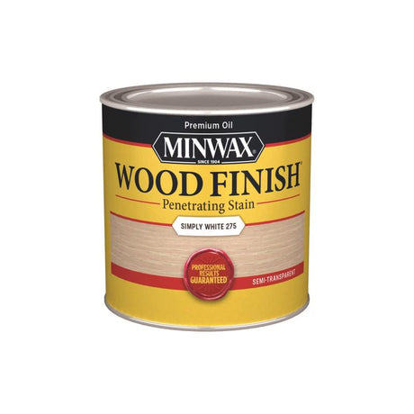 Minwax Wood Finish Semi-Transparent Simply White Oil-Based Penetrating Wood Finish 0.5 pt