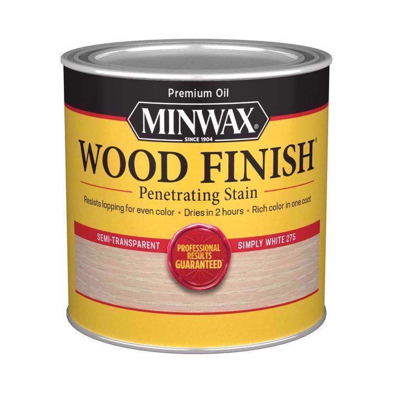 Minwax Wood Finish Semi-Transparent Simply White Oil-Based Penetrating Wood Finish 0.5 pt