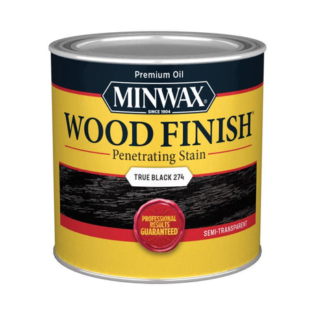 Minwax Wood Finish Semi-Transparent True Black Oil-Based Penetrating Wood Finish 0.5 pt