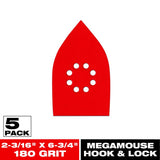 Diablo MegaMouse 4-3/16 x 6-3/4 in. Aluminum Oxide Blend Hook and Lock Sanding Sheets 180 Grit Fine