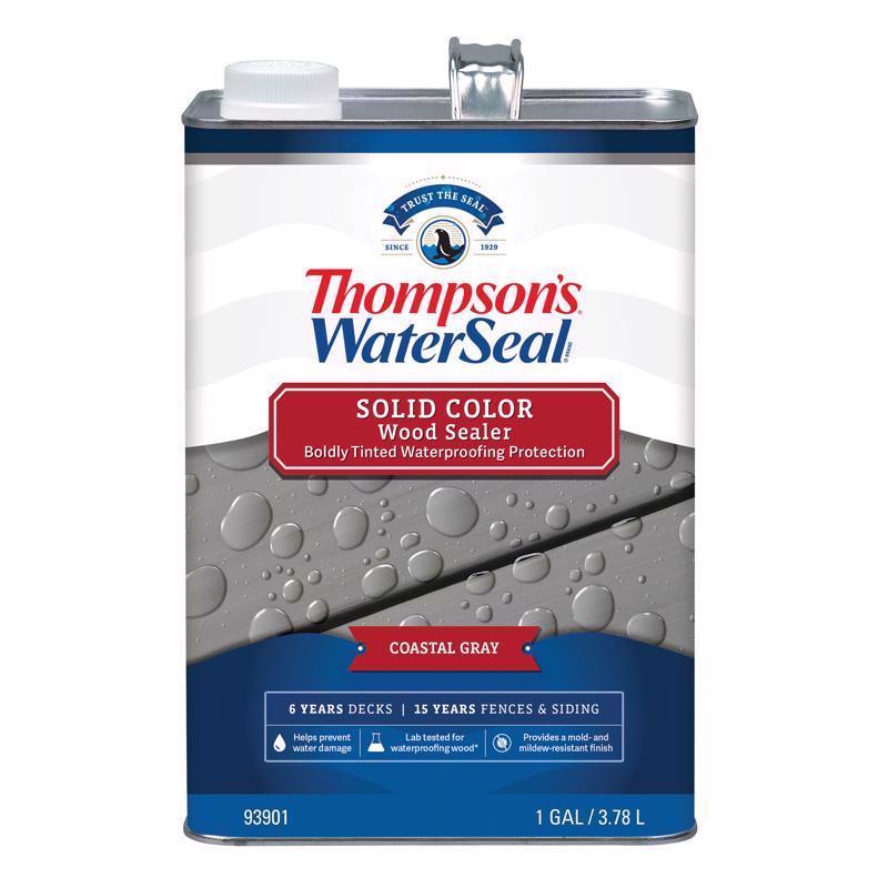 Thompson's WaterSeal Wood Sealer Solid Coastal Gray Waterproofing Wood Stain and Sealer 1 gal