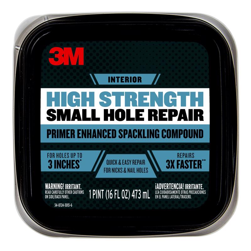 3M High Strength Hole Repair Ready to Use White Spackling Compound and Primer in One 16 oz