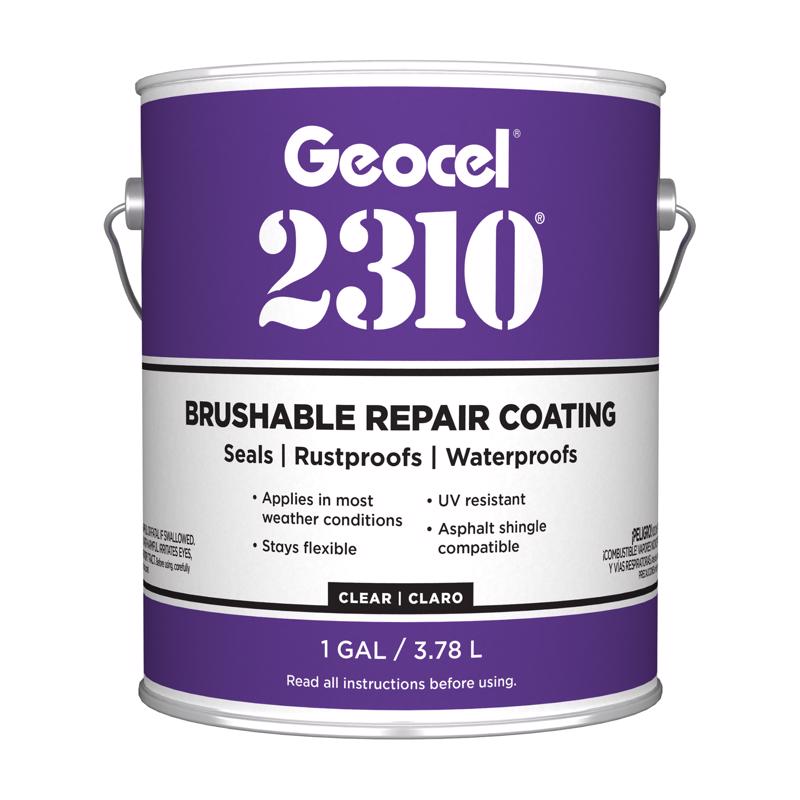 Geocel 2310 Tripolymer Brushable Repair Coating Crystal Clear Multi-Purpose Repair Coating 1 gal