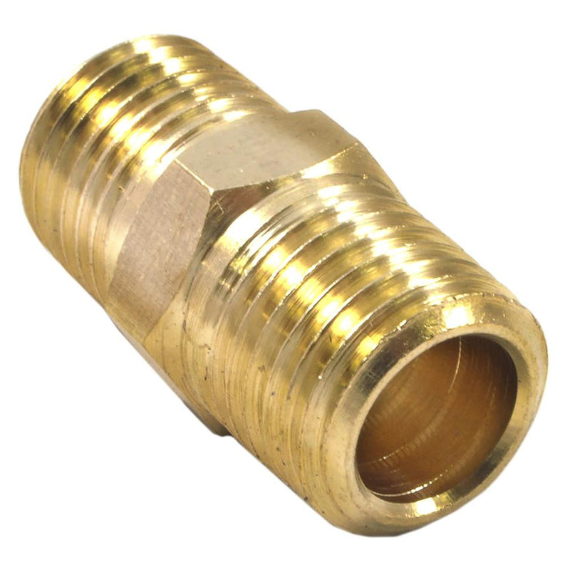 Forney Brass Coupling 1/4 in. Male X 1/4 in. Male 1 pc