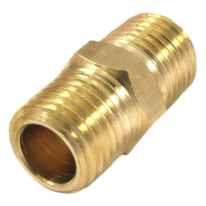 Forney Brass Coupling 1/4 in. Male X 1/4 in. Male 1 pc