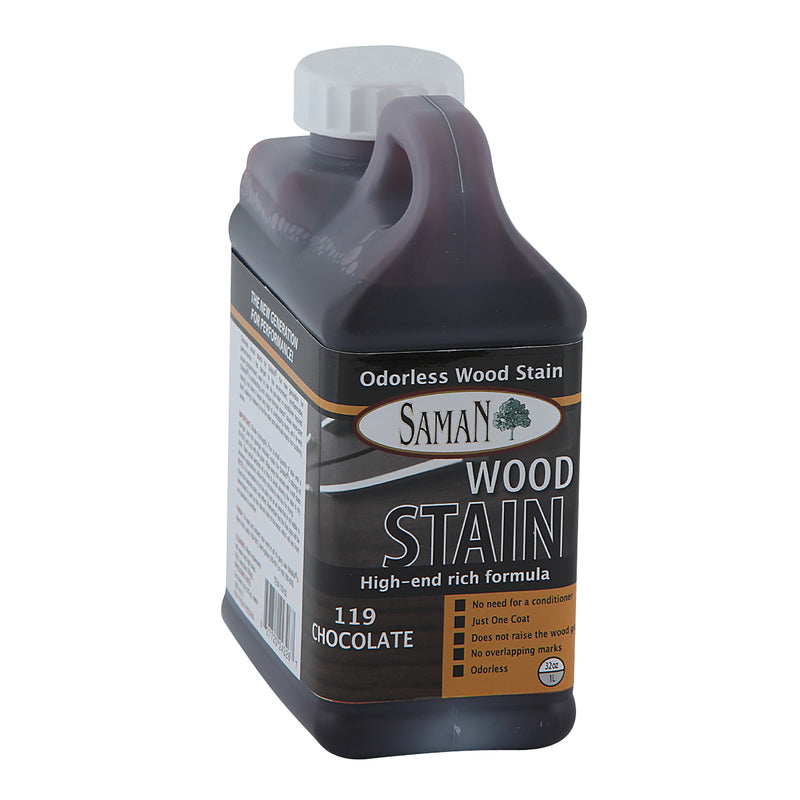 Saman Semi-Transparent Chocolate Water-Based Wood Stain 32 oz