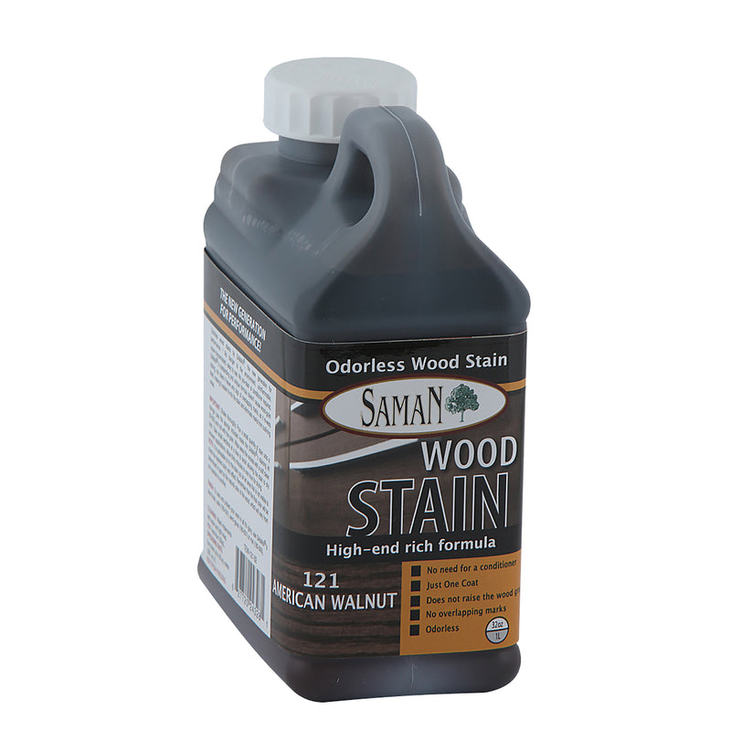 Saman Semi-Transparent American Walnut Water-Based Wood Stain 32 oz