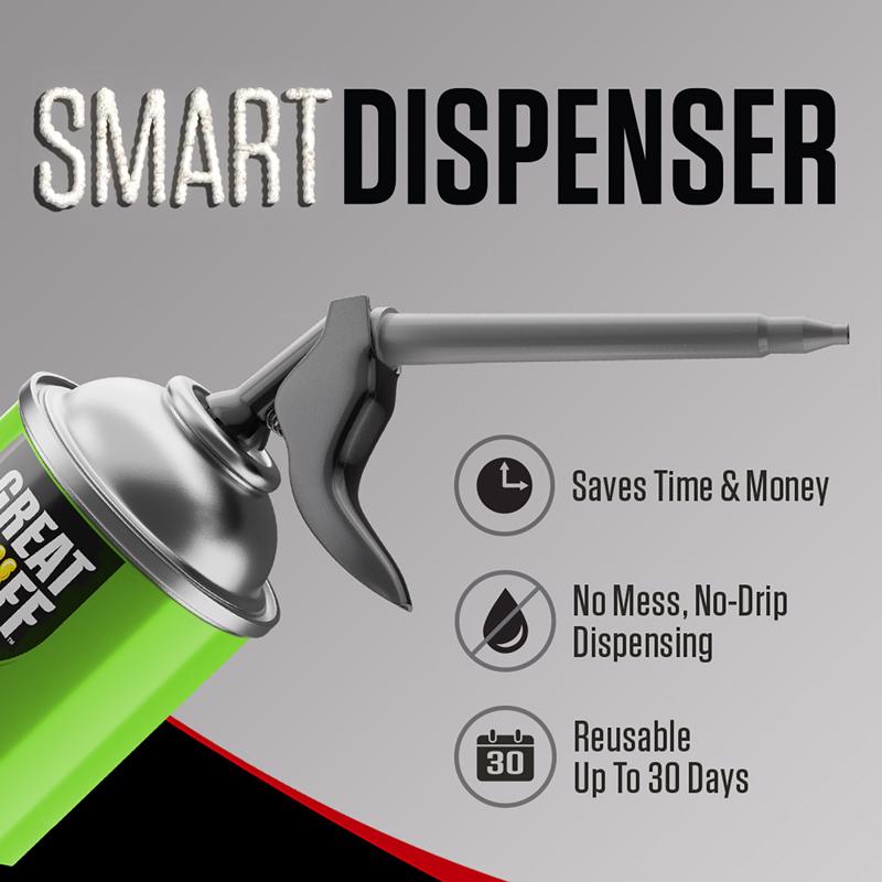 Great Stuff Smart Dispenser Gray Polyurethane Insulating Foam Sealant 12 oz