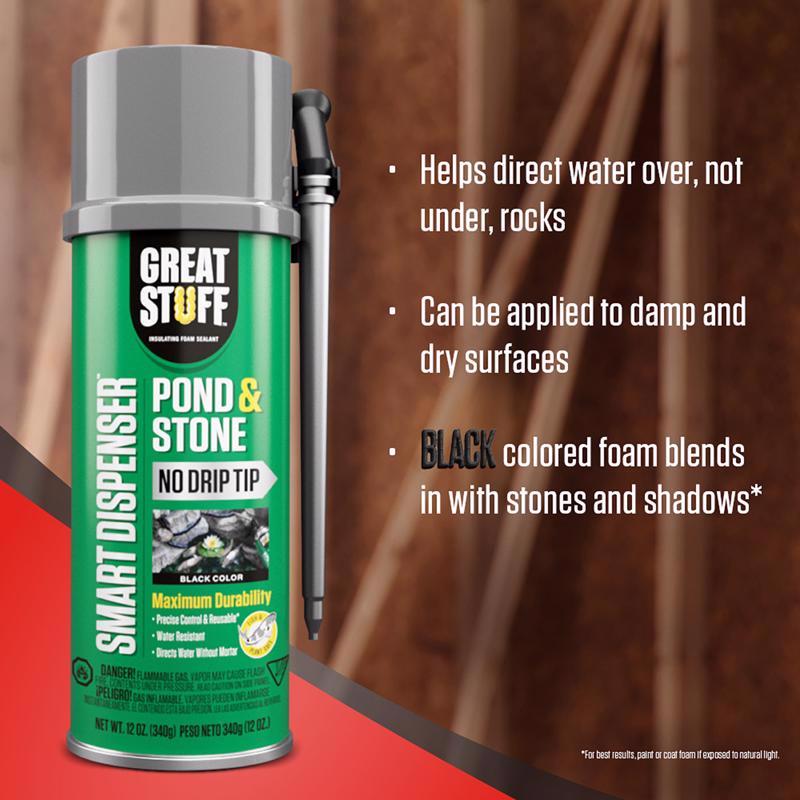 Great Stuff Smart Dispenser Black Polyurethane Insulating Foam Sealant 12 oz