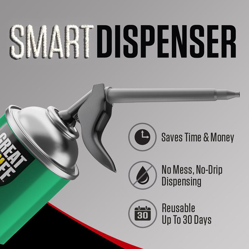 Great Stuff Smart Dispenser Black Polyurethane Insulating Foam Sealant 12 oz