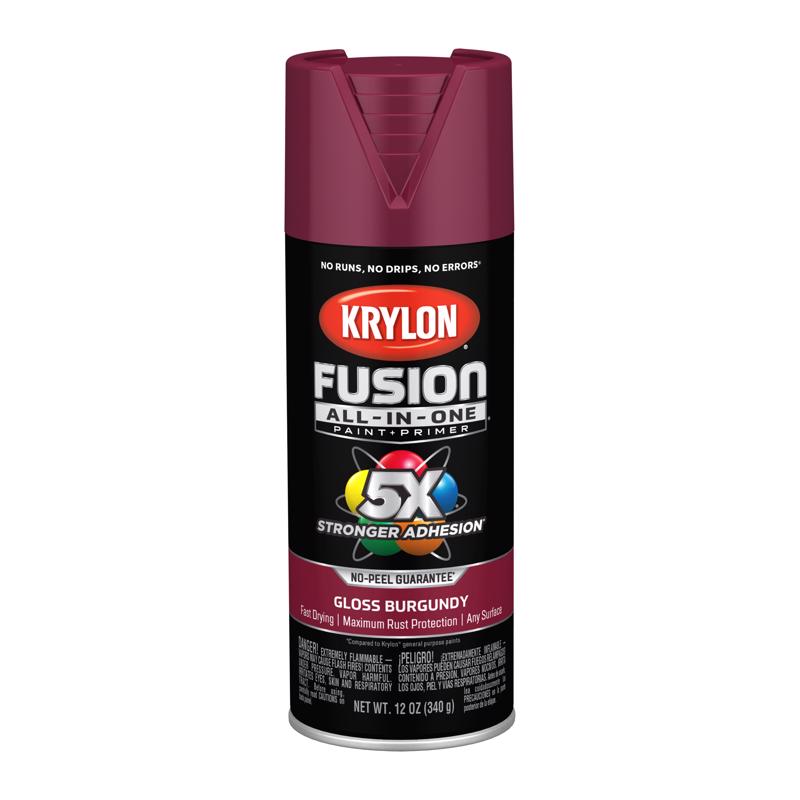 Krylon Fusion All-In-One Gloss Burgundy Paint+Primer Spray Paint 12 oz