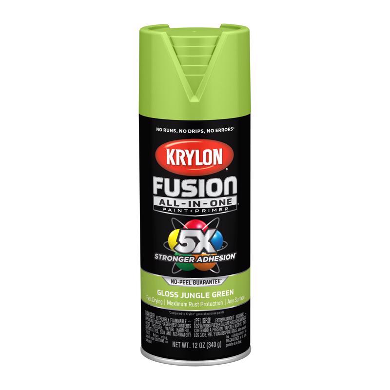 Krylon Fusion All-In-One Gloss Jungle Green Paint+Primer Spray Paint 12 oz
