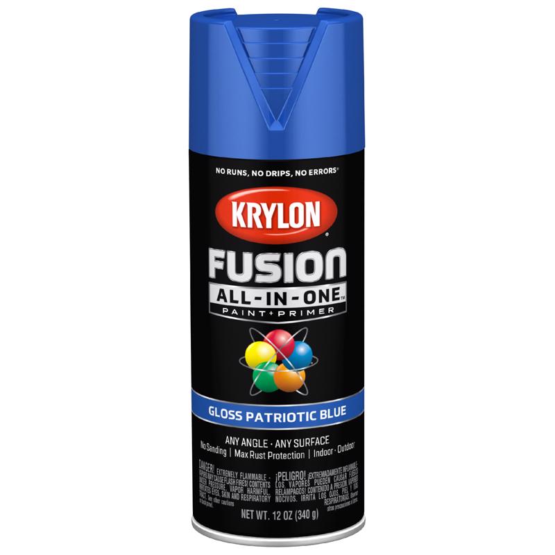 Krylon Fusion All-In-One Gloss Patriotic Blue Paint+Primer Spray Paint 12 oz