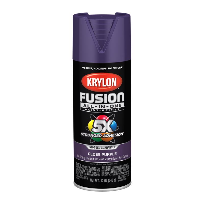 Krylon Fusion All-In-One Gloss Purple Paint+Primer Spray Paint 12 oz