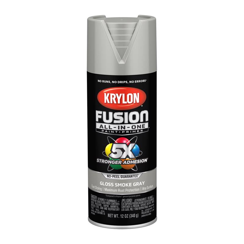Krylon Fusion All-In-One Gloss Smoke Gray Paint+Primer Spray Paint 12 oz