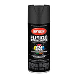 Krylon Fusion All-In-One Matte Black Paint+Primer Spray Paint 12 oz
