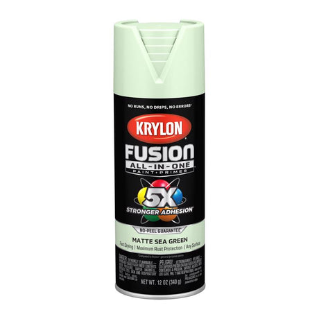 Krylon Fusion All-In-One Matte Sea Green Paint+Primer Spray Paint 12 oz