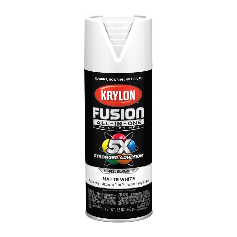 Krylon Fusion All-In-One Matte White Paint+Primer Spray Paint 12 oz