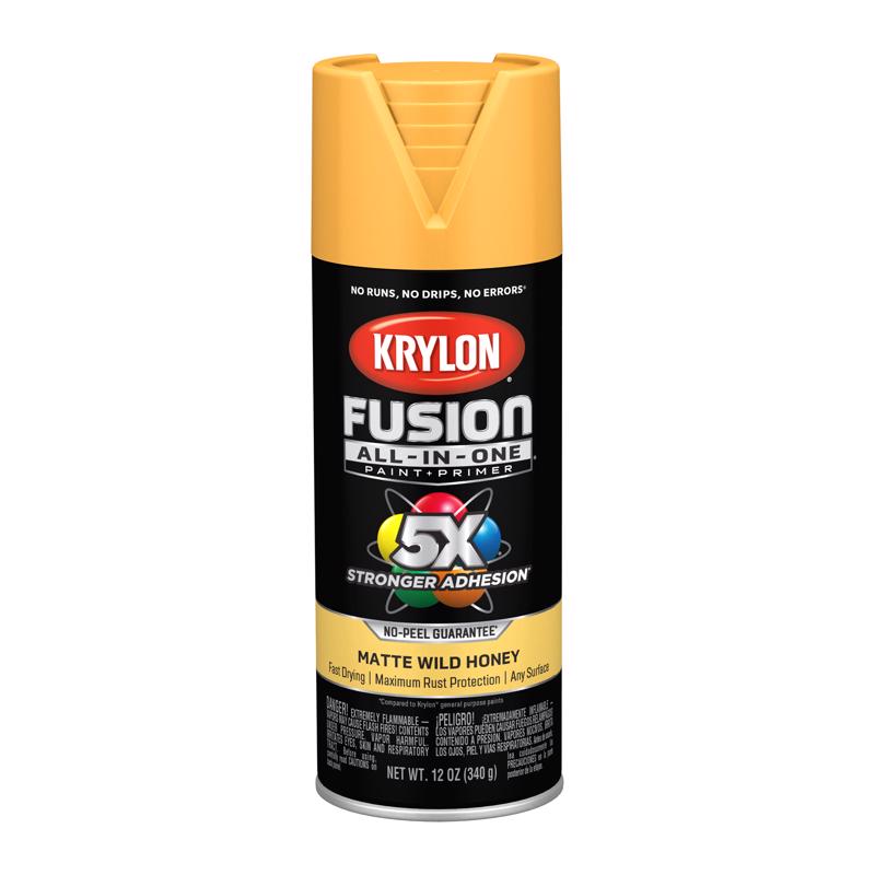 Krylon Fusion All-In-One Matte Wild Honey Paint+Primer Spray Paint 12 oz