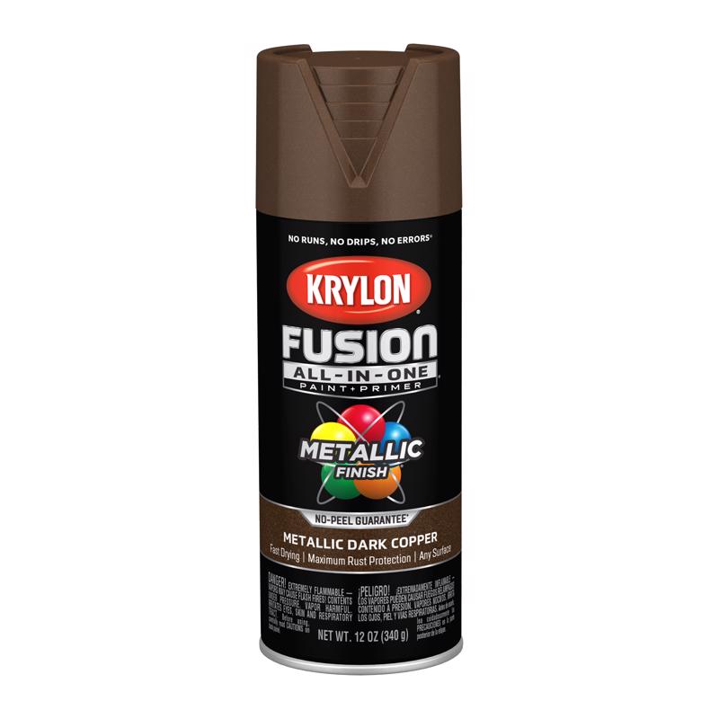 Krylon Fusion All-In-One Metallic Dark Copper Paint+Primer Spray Paint 12 oz