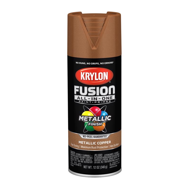 Krylon Fusion All-In-One Metallic Copper Paint+Primer Spray Paint 12 oz