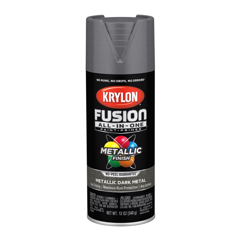 Krylon Fusion All-In-One Metallic Dark Metal Paint+Primer Spray Paint 12 oz