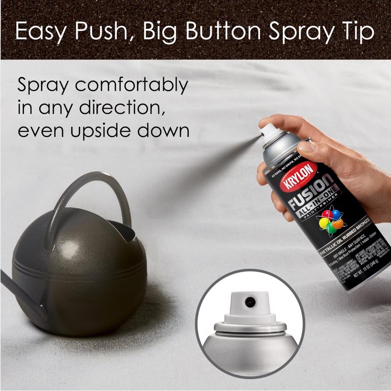Krylon Fusion All-In-One Metallic Oil Rubbed Bronze Paint+Primer Spray Paint 12 oz