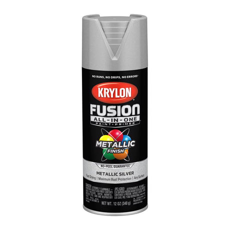 Krylon Fusion All-In-One Metallic Silver Paint+Primer Spray Paint 12 oz