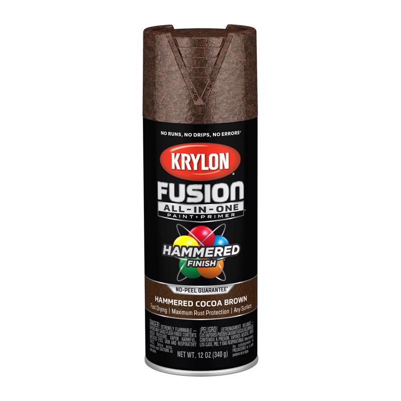 Krylon Fusion All-In-One Hammered Cocoa Brown Paint+Primer Spray Paint 12 oz
