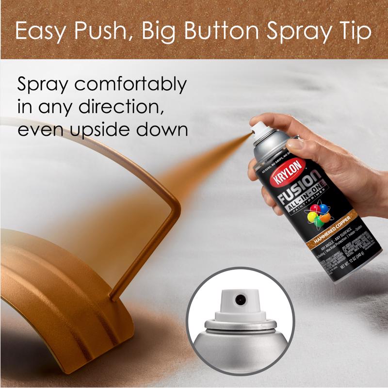 Krylon Fusion All-In-One Hammered Copper Paint+Primer Spray Paint 12 oz