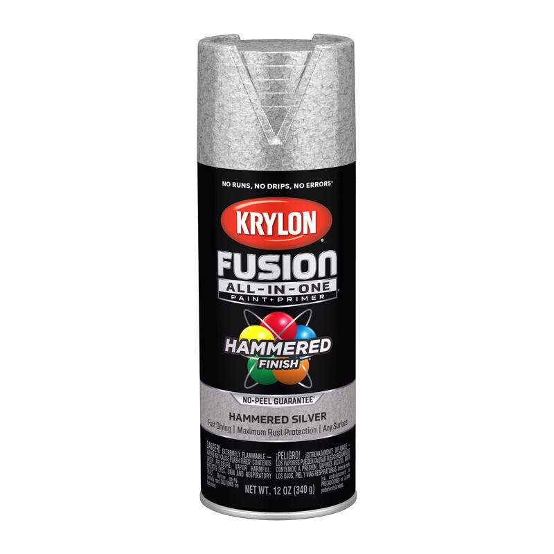 Krylon Fusion All-In-One Hammered Silver Paint+Primer Spray Paint 12 oz