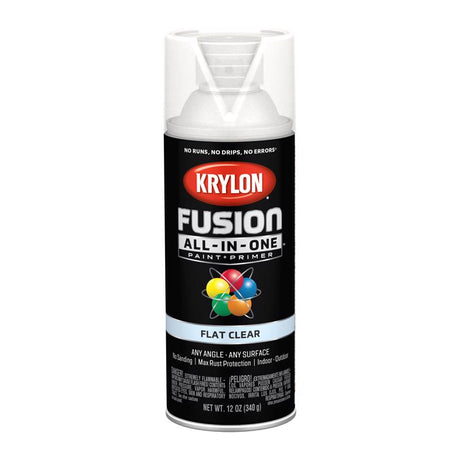 Krylon Fusion All-In-One Flat Clear Paint+Primer Spray Paint 12 oz